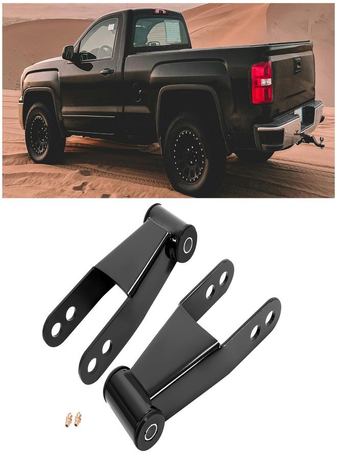 ECOTRIC 2" Rear Drop Lowering Shackles Suspension Kit Compatible with 1999-2018 Chevy Silverado/GMC Sierra 1500;1988-1999 C1500 GMC Yukon Chevy S10 Ford F150 Replacement for 410520 - Image 1